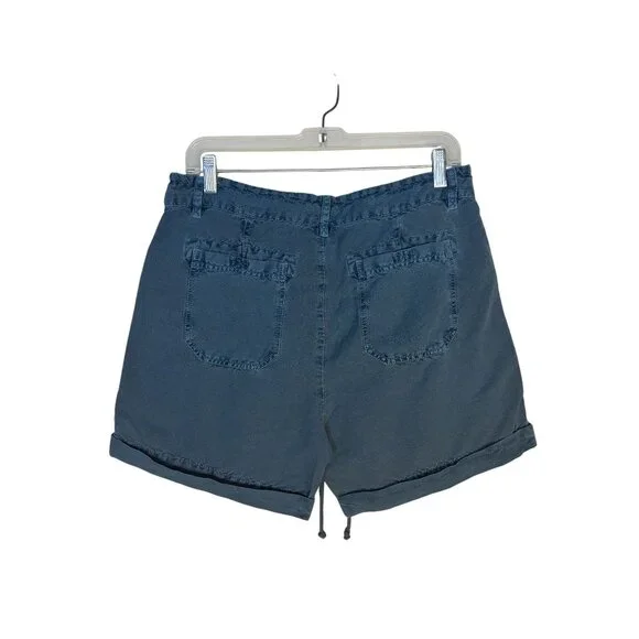 Sundance Sea Level Blue Casual Drawstring Shorts Size M Cotton-Linen Blend - Picture 3 of 8
